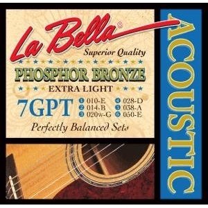 Струны для акустической гитары LA BELLA 7GPT Extra Light 10-50 